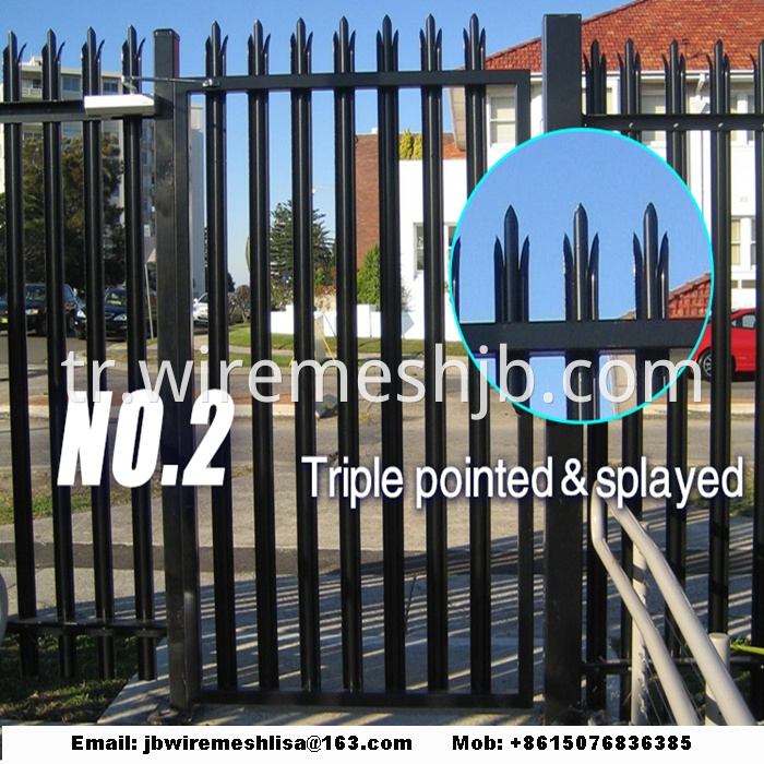 Powder Coated And Galvanized Steel Palisade Fence